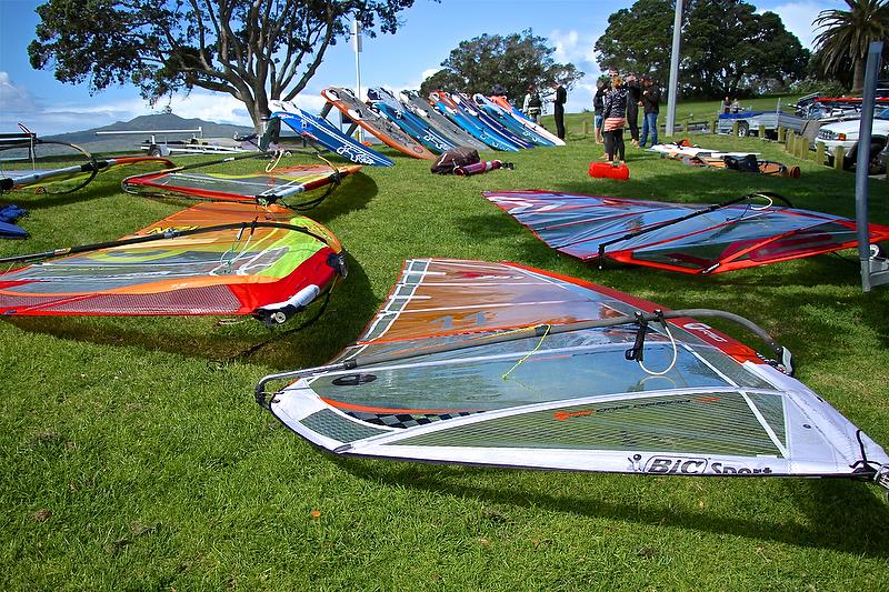 Windfoil - the equipment is open to a variety of manufacturers avoiding Anti-Trust issues and puttuing a competitive edge on quality issues Wakatere - October 2018 photo copyright Richard Gladwell taken at Wakatere Boating Club and featuring the Windsurfing class
