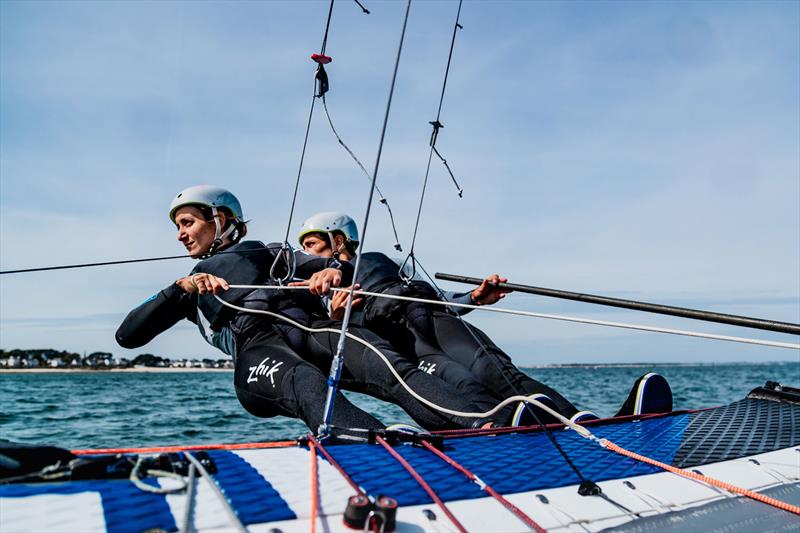 Quentin Delapierre and Manon Audinet train for their Nacra 17 Olympic campaign - photo © RiBLANC / Zhik